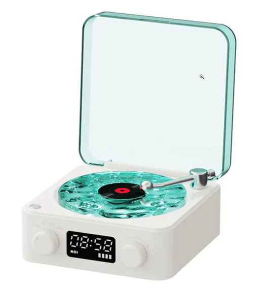 Timeless Homeliness™ Retro-Plattenspieler-Lautsprecher - Projektionslampeneffekt 