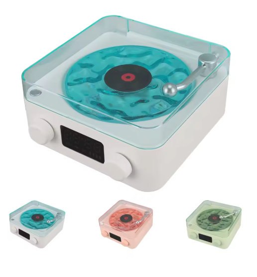 Timeless Homeliness™ Retro Turntable Speaker - Projection Lamp Effect