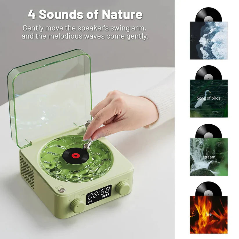 Timeless Homeliness™ Retro Turntable Speaker - Projection Lamp Effect