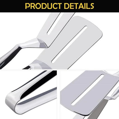 Stainless steel 3-in-1 spatula tongs