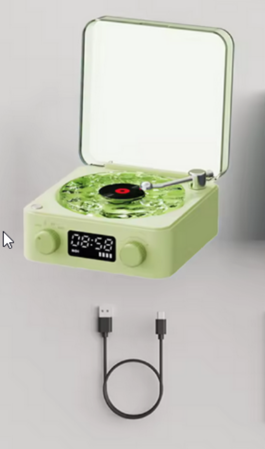 Timeless Homeliness™ Retro Turntable Speaker - Projection Lamp Effect