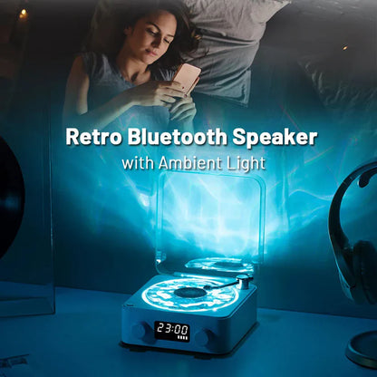 Timeless Homeliness™ Retro Turntable Speaker - Projection Lamp Effect