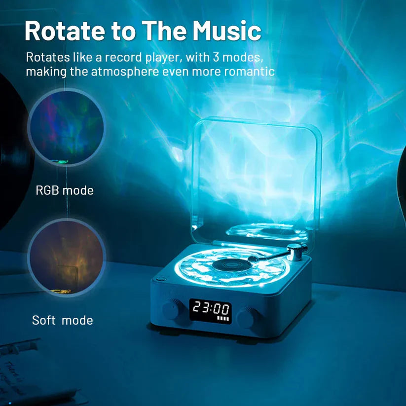 Timeless Homeliness™ Retro Turntable Speaker - Projection Lamp Effect