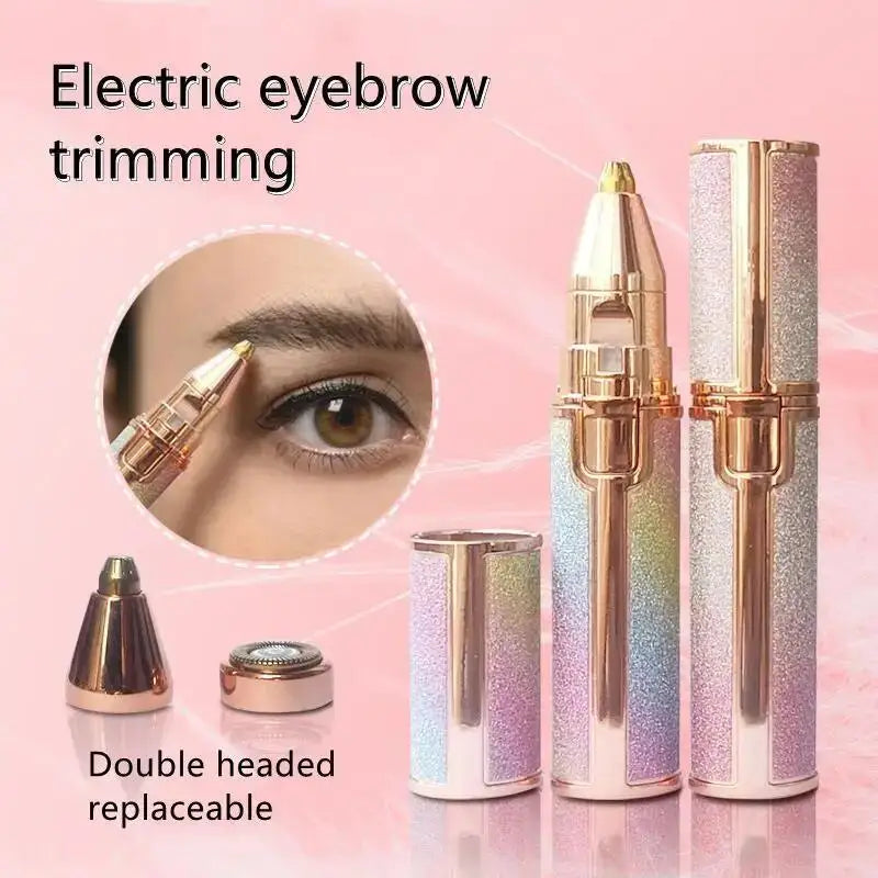 Rechargeable 2-in-1 eyebrow trimmer and shaver for face and lips