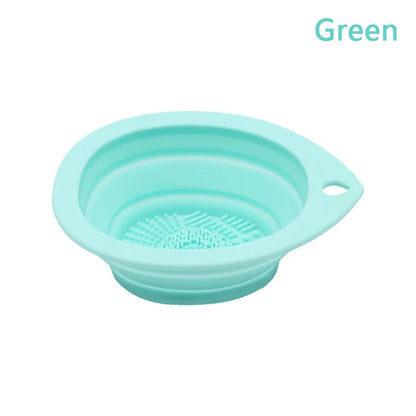 Silicone foldable makeup brush bowl