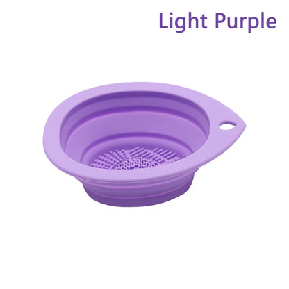 Silicone foldable makeup brush bowl