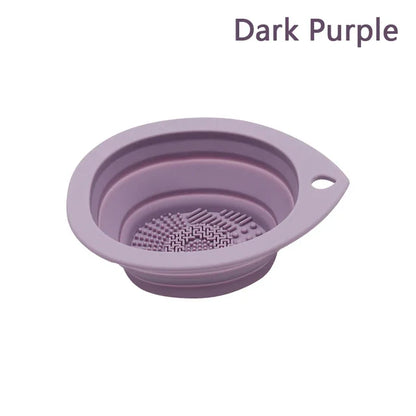 Silicone foldable makeup brush bowl