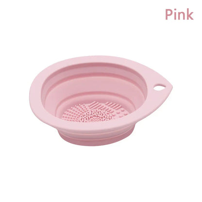 Silicone foldable makeup brush bowl